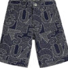 Guess All Over Print Bermuda Stampato Nero Bianco Bambini Ragazzi