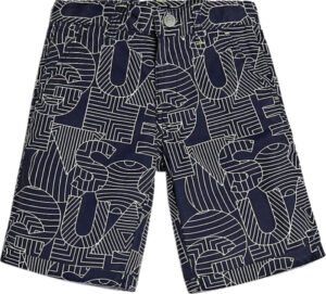 Guess All Over Print Bermuda Stampato Nero Bianco Bambini Ragazzi