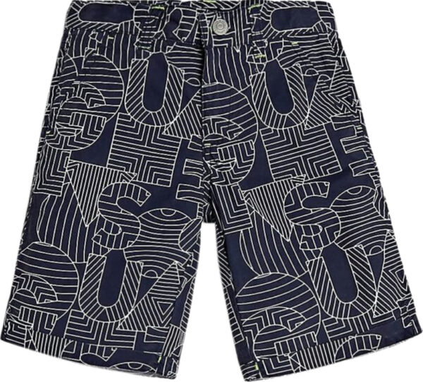 Guess All Over Print Bermuda Stampato Nero Bianco Bambini Ragazzi