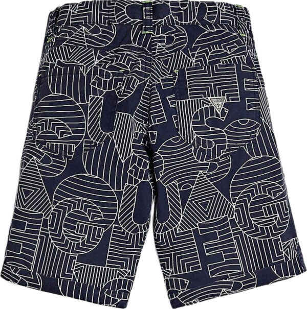 Guess All Over Print Bermuda Stampato Nero Bianco Bambini Ragazzi
