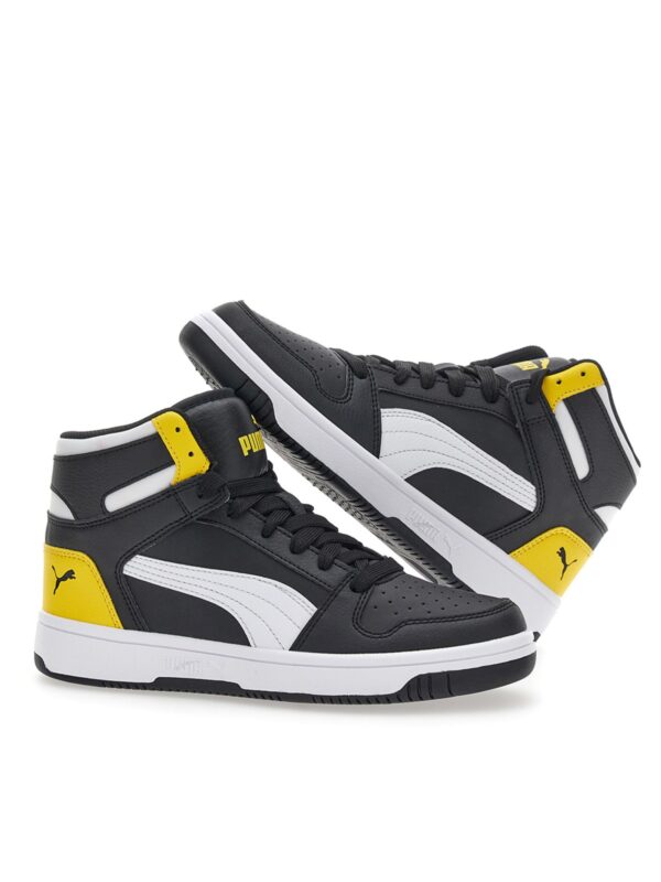 Puma Rebound Layup SL Jr Scarpe Nere Gialle  Bambini Ragazzi