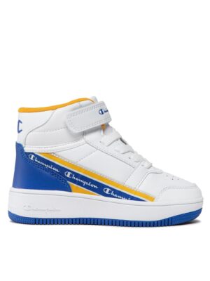 Champion Alter Mid B Ps Scarpe In Pelle Bianca Blu Bambino