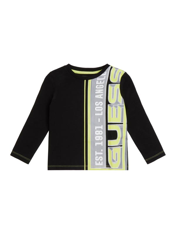 Guess Ls Maglietta Maniche Lunghe Nera Bambino