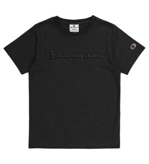 Champion Crewneck T-Shirt Nera Bambino