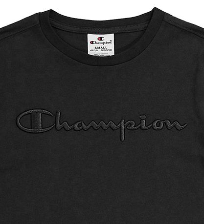 Champion Crewneck T-Shirt Nera Bambino