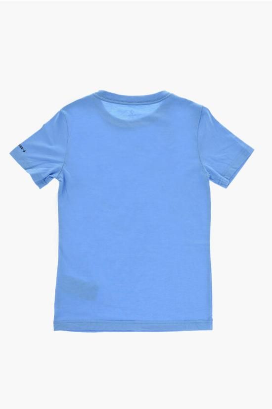 Converse Kids Chuck Patch Tee T-Shirt Azzurra Bambino