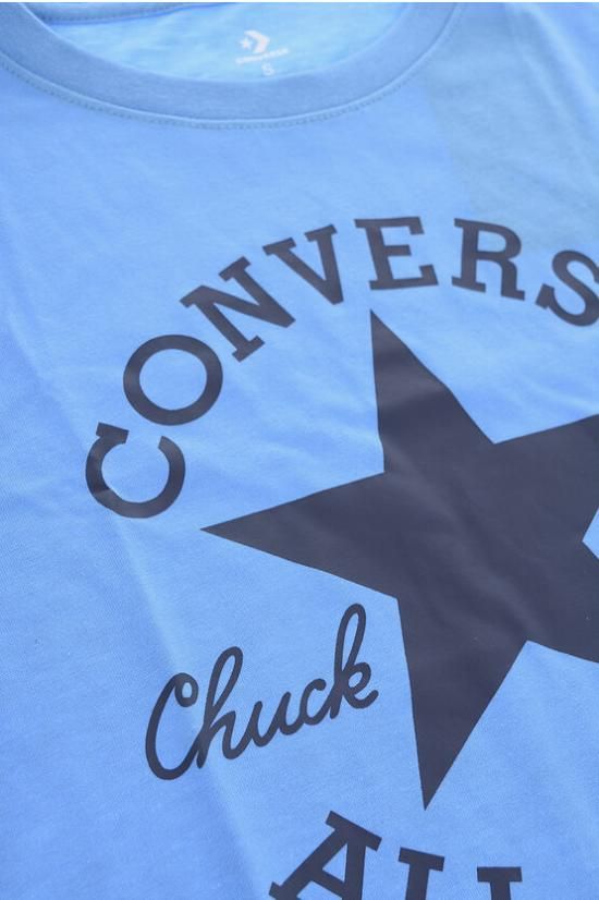 Converse Kids Chuck Patch Tee T-Shirt Azzurra Bambino