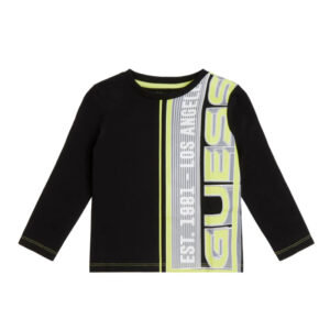 Guess Children T-shirt Manica lunga Nera Bambino