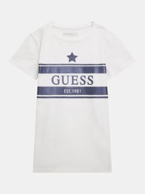 Guess Kids T-shirt logo frontale Bianca Bambina
