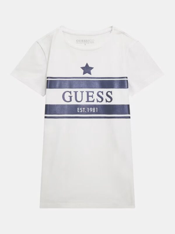 Guess Kids T-shirt logo frontale Bianca Bambina