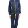 Champion Full Zip Suit Completo Tuta Blu Giallo Fluo Donna
