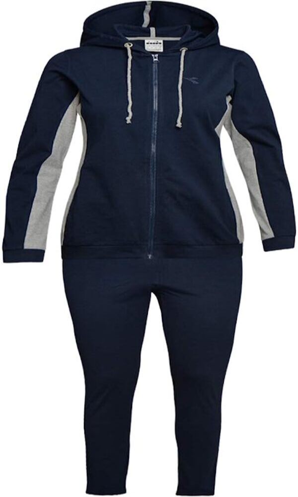 Diadora Trening  Hooded Fz Core Completo Tuta Blu Donna
