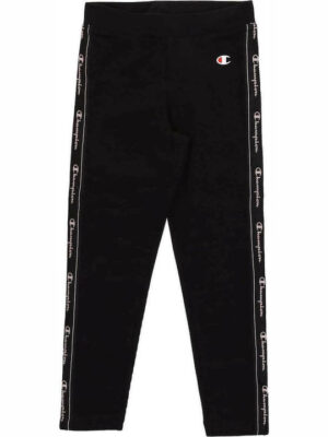 Champion Logo-Tape Leggings Nero Rosa Bambina