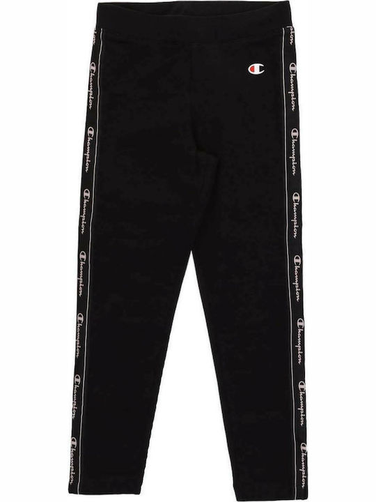 Champion Logo-Tape Leggings Nero Rosa Bambina