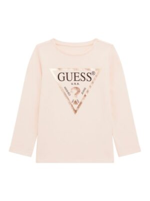 Guess Kids Maglietta Maniche Lunghe Rosa Chiaro Bambina