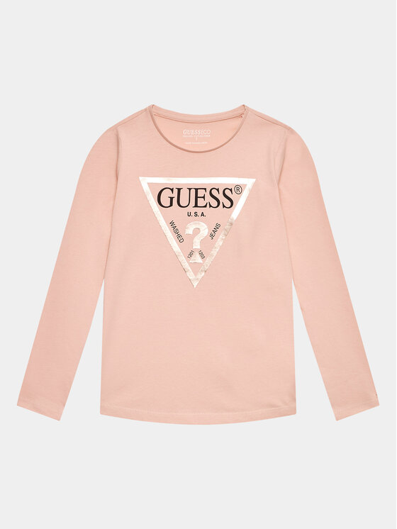 Guess Maglietta Maniche Lunghe Total Pink Bambine Ragazze