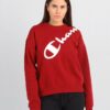 Champion Crewneck  Felpa Girocollo Rossa Donna