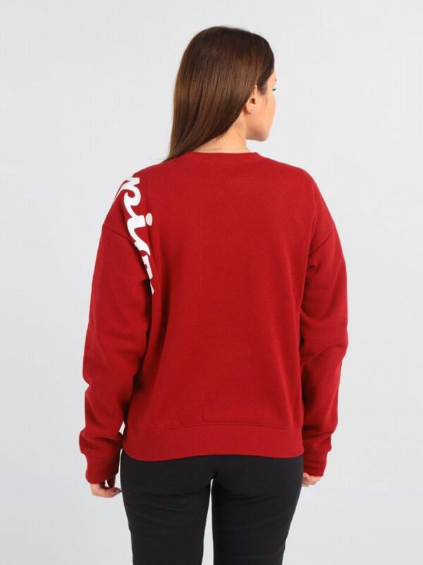 Champion Crewneck  Felpa Girocollo Rossa Donna