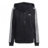 Adidas Essentials 3-Stripes Felpa Con Cappuccio Chiusura Zip Nera Donna