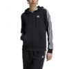 Adidas Essentials 3-Stripes Felpa Con Cappuccio Chiusura Zip Nera Donna