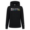 Champion Light Power Blend Terry Hoodie Felpa Con Cappuccio Nera Donna