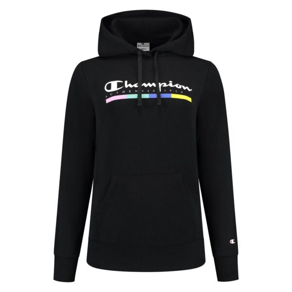Champion Light Power Blend Terry Hoodie Felpa Con Cappuccio Nera Donna