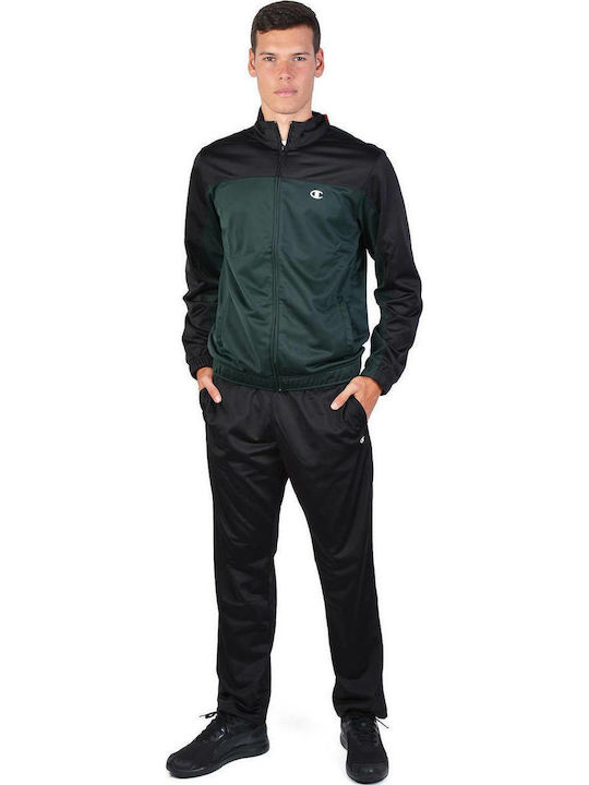 Champion Completo Tuta Acetato Nero Verde Uomo
