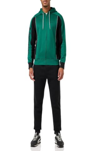 Champion Legacy Sweatsuits-Maxi-Logo Storm Fleece Hooded Completo Tuta Verde Nero Uomo