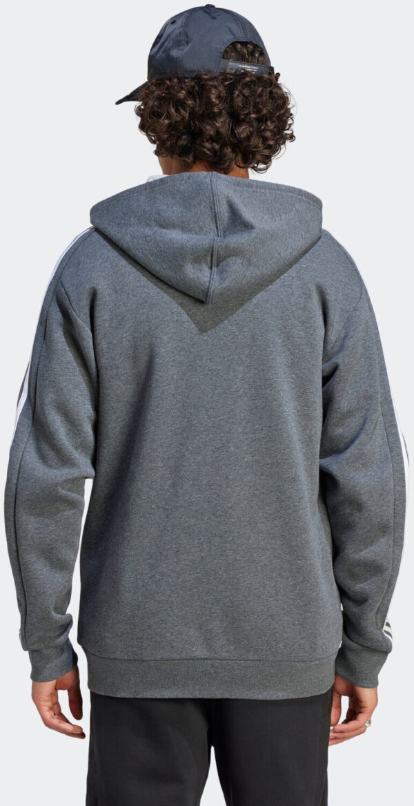 Adidas Men's Lifestyle Essentials Fleece 3-Stripes Felpa Grigia Uomo
