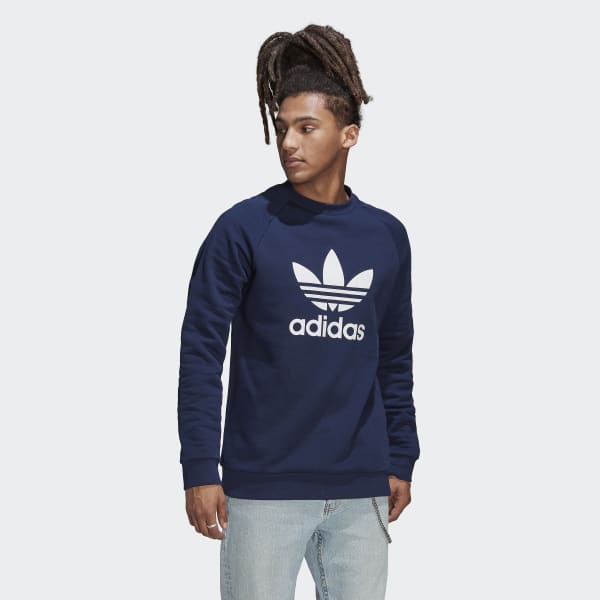 Adidas Adicolor Classics Trefoil Felpa Girocollo Blu Uomo