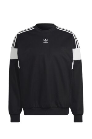 Adidas Adicolor Classics Cut Line Crew  Felpa Girocollo Nera Bianca Uomo