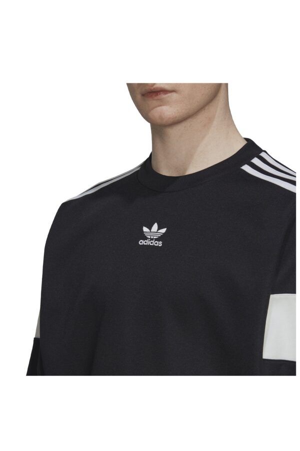 Adidas Adicolor Classics Cut Line Crew  Felpa Girocollo Nera Bianca Uomo