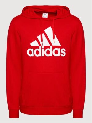 Adidas Essentials Big Logo Felpa con cappuccio Rossa Uomo