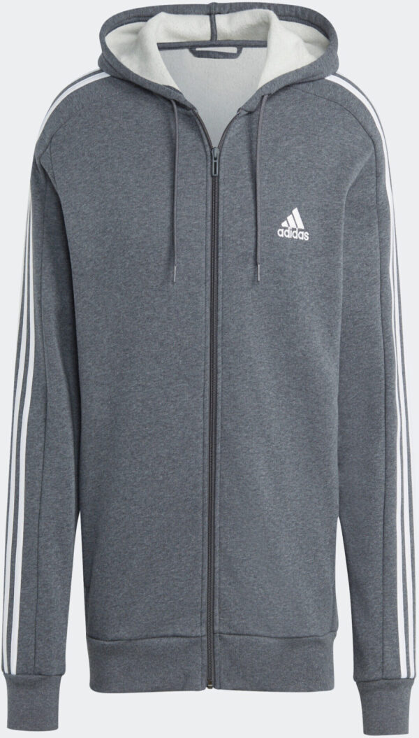 Adidas Men's Lifestyle Essentials Fleece 3-Stripes Felpa Grigia Uomo