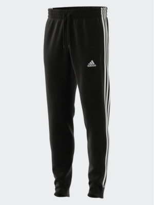 Adidas Essentials Fleece 3-Stripes Slim-Fit Pantaloni Tuta Neri Uomo