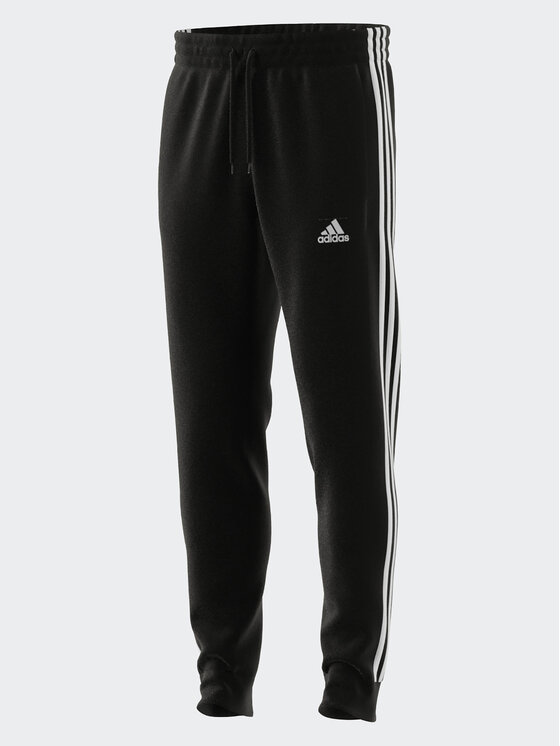 Adidas Essentials Fleece 3-Stripes Slim-Fit Pantaloni Tuta Neri Uomo