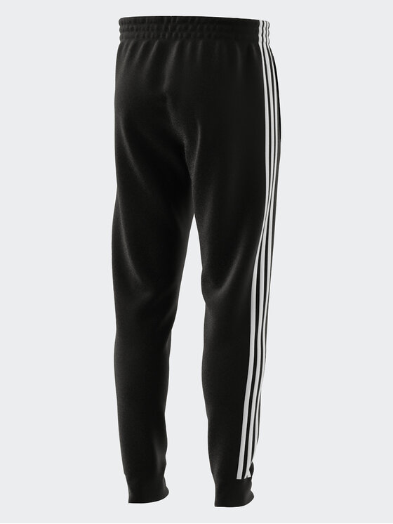 Adidas Essentials Fleece 3-Stripes Slim-Fit Pantaloni Tuta Neri Uomo