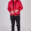 Datch Bomber Con Cappuccio Duple Face Nero Rosso Uomo