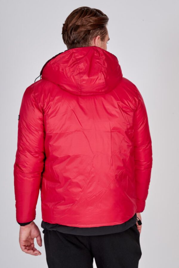 Datch Bomber Con Cappuccio Duple Face Nero Rosso Uomo