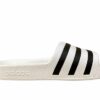 Adidas ADILETTE AQUA CIABATTE IN GOMMA BIANCHE CON STRISCE NERE