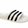 Adidas ADILETTE AQUA CIABATTE IN GOMMA BIANCHE CON STRISCE NERE