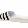 Adidas ADILETTE AQUA CIABATTE IN GOMMA BIANCHE CON STRISCE NERE