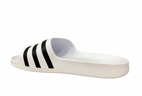 Adidas ADILETTE AQUA CIABATTE IN GOMMA BIANCHE CON STRISCE NERE