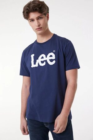 Lee Wobbly Logo Tee T-shirt Blu Uomo