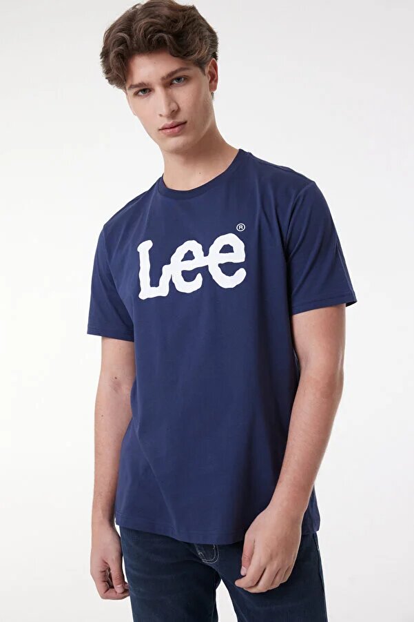 Lee Wobbly Logo Tee T-shirt Blu Uomo