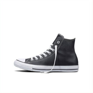 Converse Chuck Taylor Hi Leather Scarpe Nere Bianche Uomo
