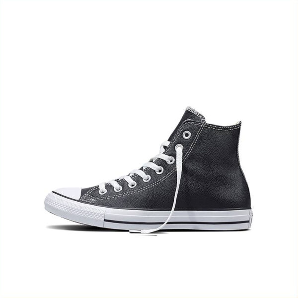 Converse Chuck Taylor Hi Leather Scarpe Nere Bianche Uomo