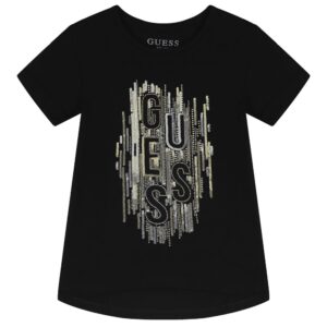 Guess  Embellished Logo T-shirt Nera Bambina