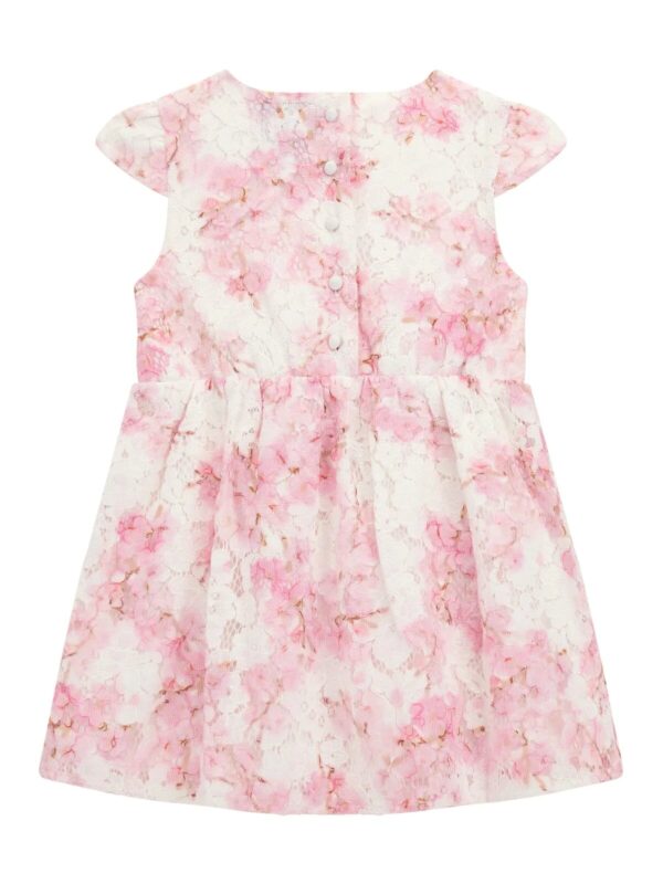 Guess Blossom Vestito Con Stampe a Fiori Bianco Rosa Bambina