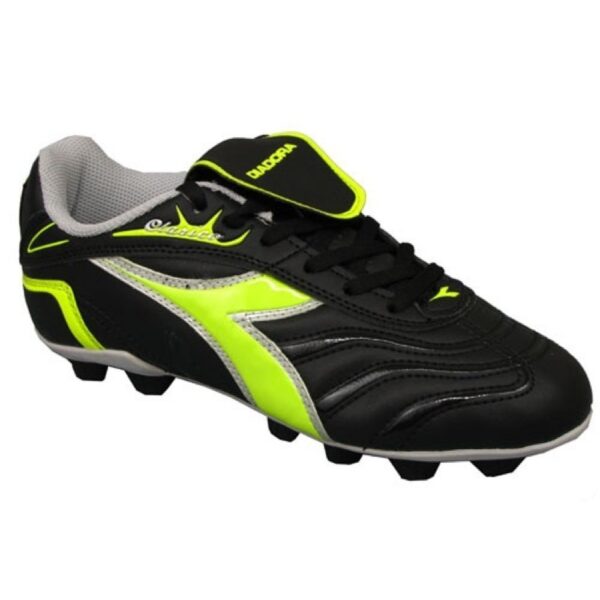 Diadora Clasico Jr Md Scarpe Da Calcio Nere Giallo Fluo  Bambini Ragazzi